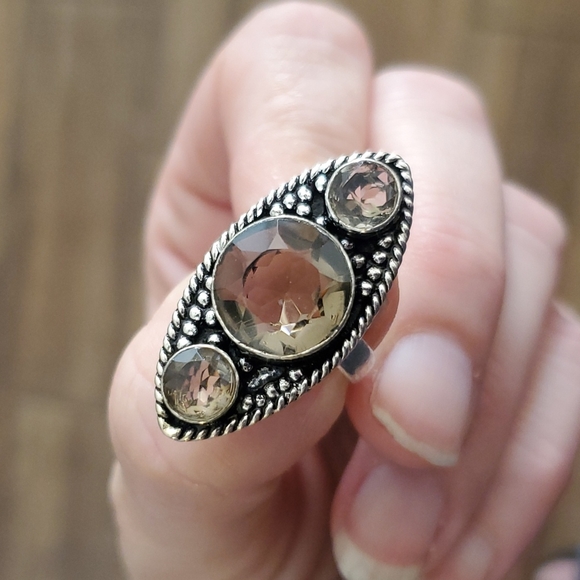 New Smoky Topaz Silver Ring. - Picture 10 of 10